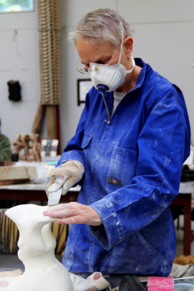 The Learning Connexion Art Courses Creative Arts Mixed Media classes Soft Stone Sculpture student Bridget